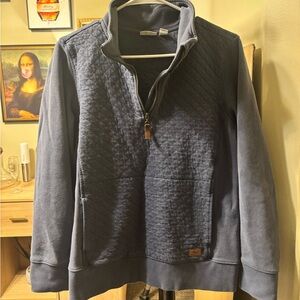 L.L. Bean Women's Navy Quilted Zip-Up Top